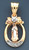 14K Gold Tri-Color Virgin Mary Shape And Flower Charm 29mm Tall By 15mm Wide