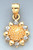 14K Gold Tri-Color Sunflower Charm 26mm Tall By 16mm Wide
