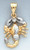 14K Gold Tri-Color Scorpion Charm 36mm Tall By 19mm Wide