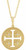 14k Yellow Gold Jerusalem Cross Pendant 15mm W X 22mm High With 0.025ct. Diamonds