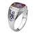 Sterling Silver Masonic Blue Lodge Red Spinel Ring 14mm x 11mm Solid Back