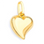 14k Gold 17mm Curved Puff Heart Pendant