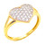 14k Gold Ladies 14mm x 14mm Cubic Zirconia Heart Cluster Ring