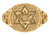14k Yellow Gold Star of David Signet Ring 16.0mm