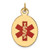 14k Gold Solid Gold Medical Id Pendant 26mm