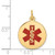 14k Gold Solid Gold Round Medical Id Pendant 16mm