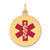14k Gold Solid Gold Round Medical Id Pendant 19mm