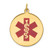 14k Gold Solid Gold Round Medical Id Pendant 25.0mm