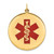 14k Gold Solid Gold Round Medical Id Pendant 32mm