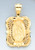 14k Gold Diamond Cut Squire Shaped Virgin Mary Pendant 20mm by 35mm