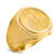 14K Yellow Gold Men's Textured Design Ring With A 22k 1/10 Oz American Eagle