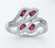 14k White Gold 0.40 ct. Diamond And .45 ct. Ruby Ring