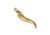 14k Gold Solid Diamond Italian Horn Pendant 20.0mm .06 Ctw