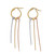 14k Gold Tri-color Disco Drop Earrings 12mm Wide  45mm High