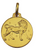 14k Yellow Gold Italian Leo Zodiac Medal 16.0mm