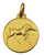14k Yellow Gold Italian Capricorn Zodiac Medal 16.0mm