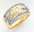 14k Two Color Gold 12mm Mans Ring with Accented CZ