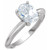 14k White Gold Solitaire Oval Diamond Ring 1.02 ctw.