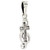 Sterling Silver Crucifix Pendant (Charm) over G-Clef Charm 3/4 inch tall