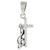 Sterling Silver Crucifix Pendant (Charm) & G-Clef Charm 3/4 inch tall