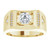 18k Yellow gold Mens Solitaire Cushion cut  Diamond Ring 1.01