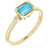 14K Yellow Gold Emerald Cut  Genuine Blue Topaz  Ring 6mm by 4mm