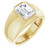 18k Gold 4.22 Ctw Emerald Cut Diamond Solitaire Men's Diamond Ring