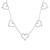 14kt White Gold 3.5 CTW 5 Heart Diamond Necklace 17 inches.