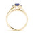 14k Yellow Gold  Diamond And Sapphire Ring (6x4)