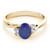 14k Yellow Gold  Diamond And Sapphire Ring (6x4)