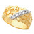 14k Yellow Gold Mens Nugget 1/4 Ct. Diamond Ring 10mm wide