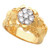 14k Yellow Gold Mens Nugget 1/2 Ct. Diamond Cluster Ring 11mm Wide