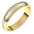 14k Yellow Gold 4mm Two Tone Traditional Domed Wedding Band