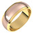 14k Yellow Gold 7mm Two Tone Traditional Domed Wedding Band