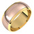 14k Yellow Gold 8mm Two Tone Traditional Domed Wedding Band