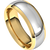 14k Yellow Gold 7mm Two Tone Comfort Fit Domed Wedding Band