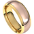14k Yellow Gold 7mm Two Tone Comfort Fit Domed Wedding Band