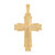 14k Yellow Gold Cz Cross Pendant  with White Gold Christ  37mm wide by 62mm High