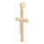 14k Yellow Gold and White Gold Cz Cross Pendant  with Christ  39mm wide by 75mm High