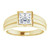 18k Yellow gold Mens Solitaire Princess cut  Diamond Ring 1.51 Ctw G I1