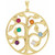 14K Yellow Gold Mothers Family Tree  Pendant Up to Six Stones