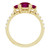 14K Yellow gold Three Garnet Ring  And 0.20 Ct Diamonds