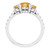 14K White gold Three Citrine Ring  And 0.20 Ct Diamonds