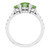 14K White gold Three Green Tourmaline Ring  And 0.20 Ct Diamonds