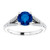 14K Gold Round Sapphire Ring  And 0.45 Ct Diamonds