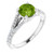 14K Gold Round Green Tourmaline Ring Accented by 0.45 Ct Diamonds