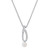 14k White Gold Diamond Cultured Pearl Necklace 18"
