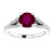 14K Gold Round  Garnet  Ring Accented by 0.45 Ct Diamonds