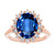 14K White  Gold London Blue Topaz Ring 2.5ct (8x10)  1/2 Ct Diamonds