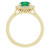 14K Yellow Gold Cushion Cut Lab Grown Emerald  Ring (6x6)  1/3 Ct Diamonds